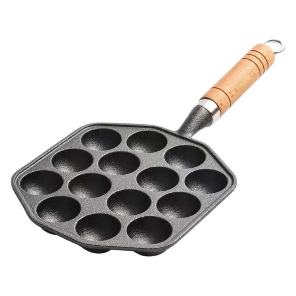 Takoyaki Grill Plate - 鋳鉄製たこ焼き器、焦げ付き防止加工、たこ焼きやうずらの卵料理に最適な調理器具、IH対応。