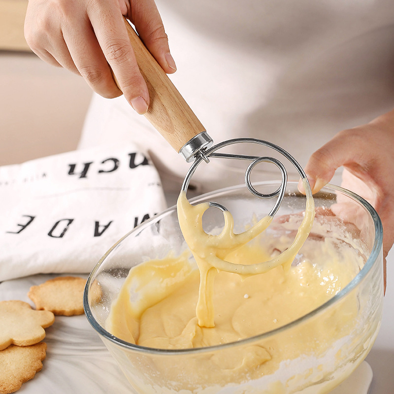 Danish Pancake Pan - デンマーク製、ステンレス製の泡立て器。パンやピザ作りに。小型のハンドミキサー。手動式の泡立て器。製菓・製パン用アクセサリー。