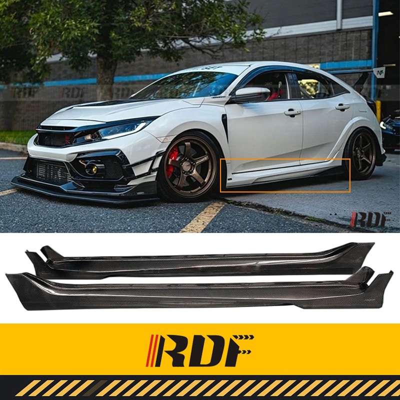 Crepe Pan Carbon - ホンダ・シビックR FK8用。カーボンファイバー製サイドスカート、ディフューザー、サイドスカートエクステンションプレート、リップスポイラー、ボディキット。