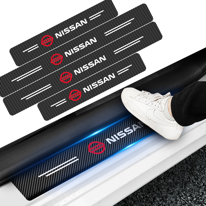 Crepe Pan Carbon - 車のドアプレート炭素繊維しきい値プロテクターステッカーデカール日産ニスモ gtr ティーダシルフィティアナ X T30 T32