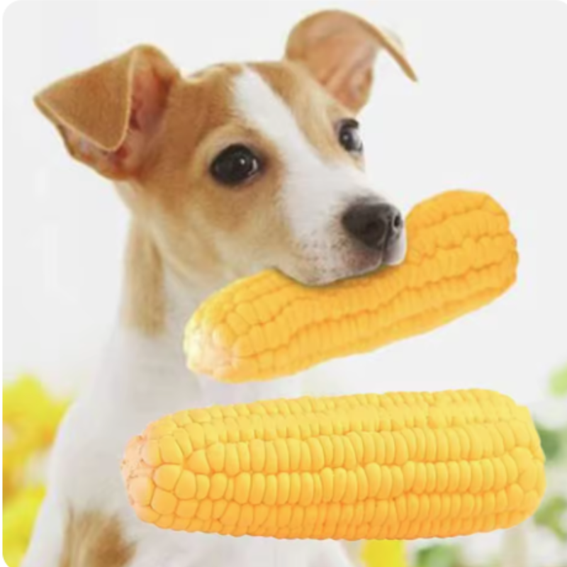 Corn Dog Stick - 子犬用の音が出るコーンドッグおもちゃ。歯磨きや自己啓発に役立ち、犬が喜んで噛むことができるインタラクティブなおもちゃ。